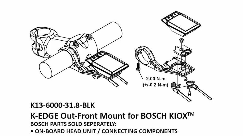 K-Edge E-Bike Mount Mount Pour Guidon Bosch KIOX Out-Front 5 K-Edge E-Bike Mount Mount Pour Guidon Bosch KIOX Out-Front – Image 5